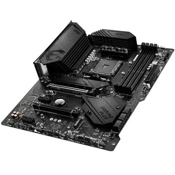 Gros plan sur les composants de haute qualité de la MSI MPG B550 Gaming Plus