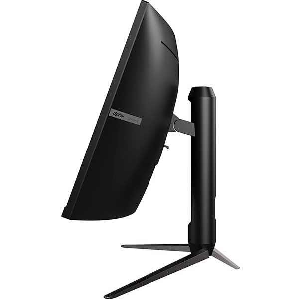 Vue de profil du MSI Optix MAG342CQR, mettant en valeur son design élégant et sa technologie de pointe