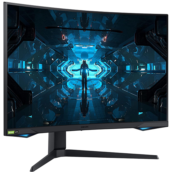 Moniteur Samsung Odyssey G7 27" avec courbure 1000R, affichage QLED et design futuriste.