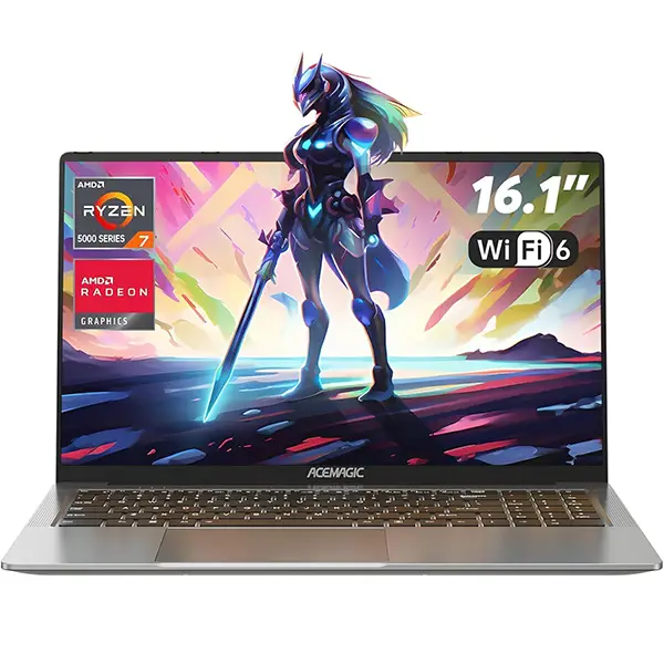 PC portable gaming ACEMAGIC AX16 Pro avec écran Full HD et clavier rétroéclairé.