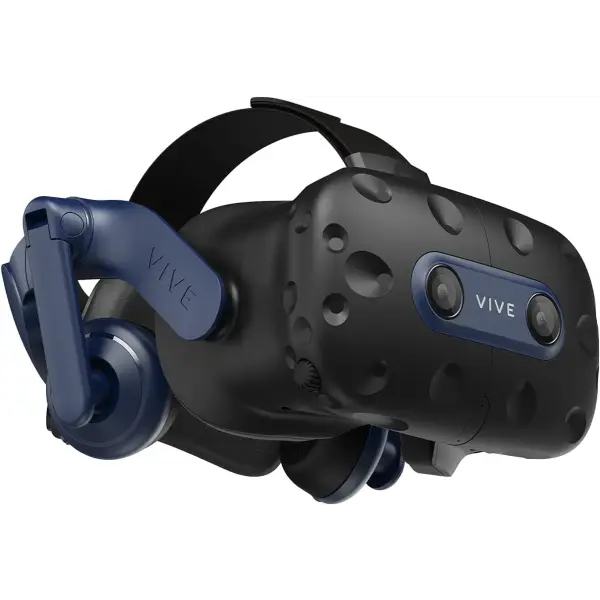 Casque VR HTC Vive Pro 2, vue détaillée montrant son design ergonomique. Vue gauche